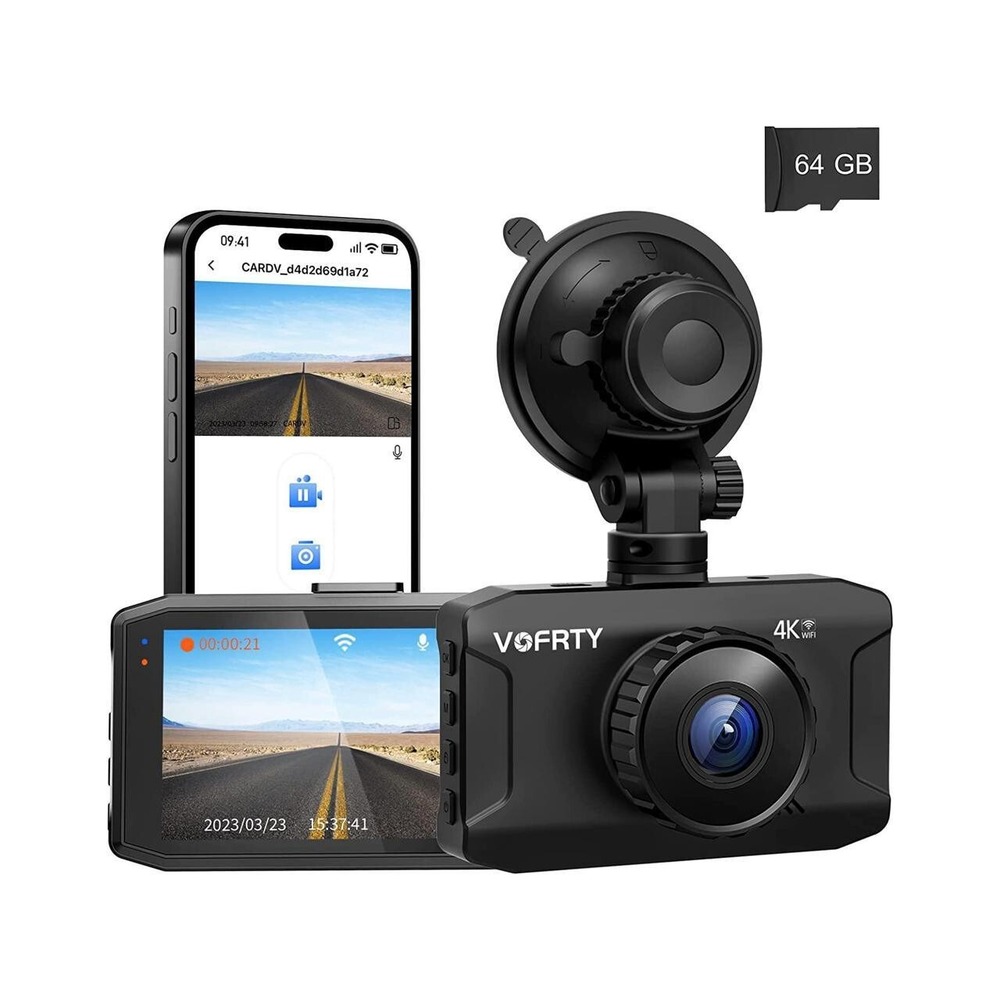 VOFRTY M03 4K UHD WiFi Dash Cam with App Control & G-Sensor
